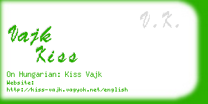 vajk kiss business card